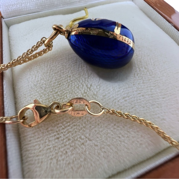 Authentic Faberge Egg 18K Ruby And Diamond Necklace - Picture 5 of 9
